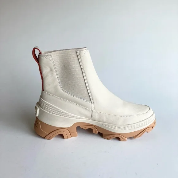 New Sorel Natural Seasalt Waterproof Leather Lug Outsole Chelsea Boots size 7.5 - Picture 5 of 14